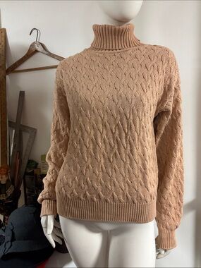Woodward Cotton Turtleneck Cable Knit Sweater
